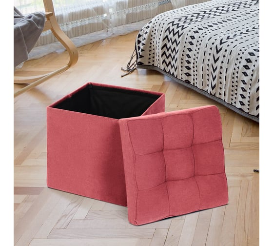 Пуфик DreamBag складной, коралловый, велюр 13584
