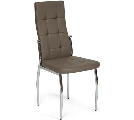 Стул Tetchair ELFO mod.35 металл/экокожа, 45x53x100x47 см, 4 шт хром/пепельно-коричневый 11420