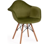 Кресло Tetchair CINDY SOFT EAMES mod. 101 дерево береза/металл/мягкое сиденье/ткань, 61x60x80 см, 4 шт зеленый HLR 54/натуральный 15217