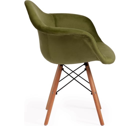 Кресло Tetchair CINDY SOFT EAMES mod. 101 дерево береза/металл/мягкое сиденье/ткань, 61x60x80 см, 4 шт зеленый HLR 54/натуральный 15217
