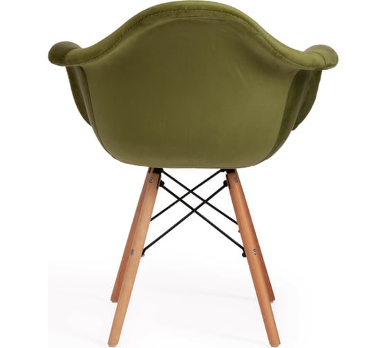 Кресло Tetchair CINDY SOFT EAMES mod. 101 дерево береза/металл/мягкое сиденье/ткань, 61x60x80 см, 4 шт зеленый HLR 54/натуральный 15217