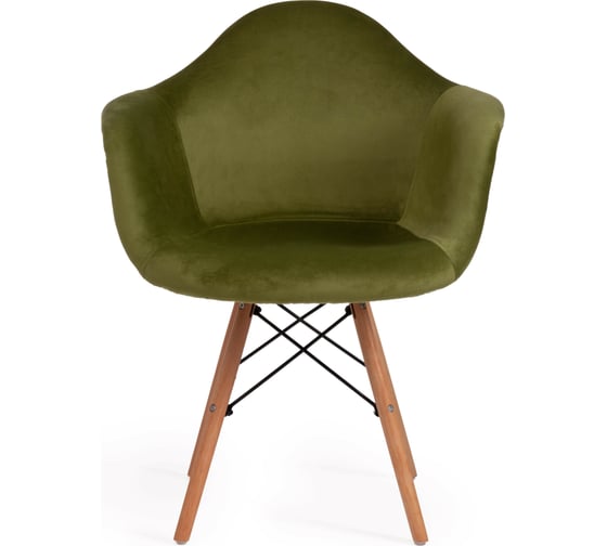 Кресло Tetchair CINDY SOFT EAMES mod. 101 дерево береза/металл/мягкое сиденье/ткань, 61x60x80 см, 4 шт зеленый HLR 54/натуральный 15217