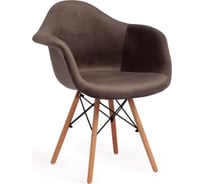 Кресло Tetchair CINDY SOFT EAMES mod. 101, дерево береза/металл/мягкое сиденье/ткань, 61x60x80 см, 4 шт серый HLR 24/натуральный 15215