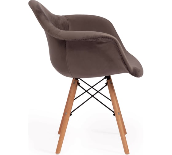 Кресло Tetchair CINDY SOFT EAMES mod. 101, дерево береза/металл/мягкое сиденье/ткань, 61x60x80 см, 4 шт серый HLR 24/натуральный 15215