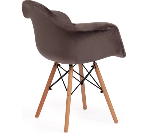 Кресло Tetchair CINDY SOFT EAMES mod. 101, дерево береза/металл/мягкое сиденье/ткань, 61x60x80 см, 4 шт серый HLR 24/натуральный 15215