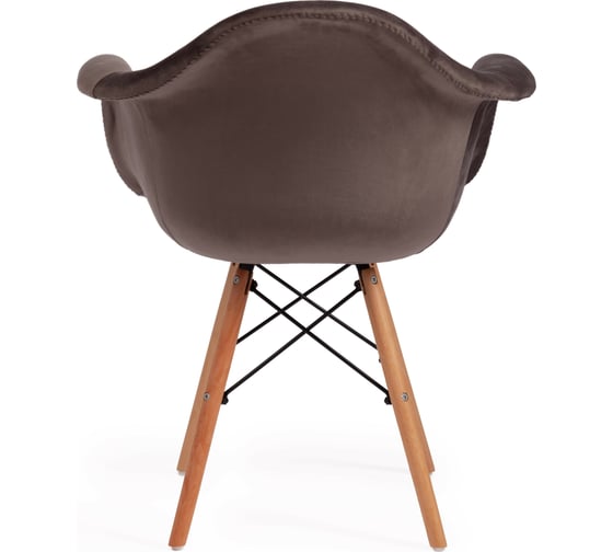 Кресло Tetchair CINDY SOFT EAMES mod. 101, дерево береза/металл/мягкое сиденье/ткань, 61x60x80 см, 4 шт серый HLR 24/натуральный 15215