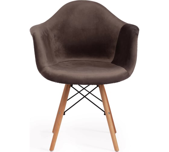 Кресло Tetchair CINDY SOFT EAMES mod. 101, дерево береза/металл/мягкое сиденье/ткань, 61x60x80 см, 4 шт серый HLR 24/натуральный 15215