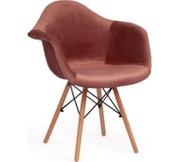 Кресло Tetchair CINDY SOFT EAMES mod. 101, дерево береза/металл/мягкое сиденье/ткань, 61x60x80 см, 4 шт коралловый HLR 44/натуральный 15216