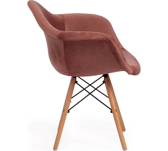 Кресло Tetchair CINDY SOFT EAMES mod. 101, дерево береза/металл/мягкое сиденье/ткань, 61x60x80 см, 4 шт коралловый HLR 44/натуральный 15216