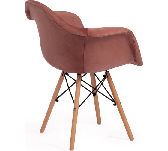 Кресло Tetchair CINDY SOFT EAMES mod. 101, дерево береза/металл/мягкое сиденье/ткань, 61x60x80 см, 4 шт коралловый HLR 44/натуральный 15216