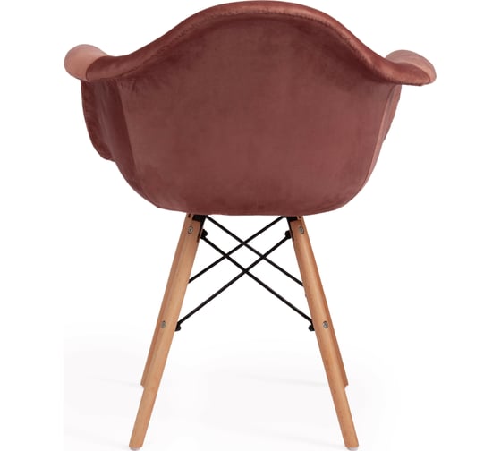 Кресло Tetchair CINDY SOFT EAMES mod. 101, дерево береза/металл/мягкое сиденье/ткань, 61x60x80 см, 4 шт коралловый HLR 44/натуральный 15216