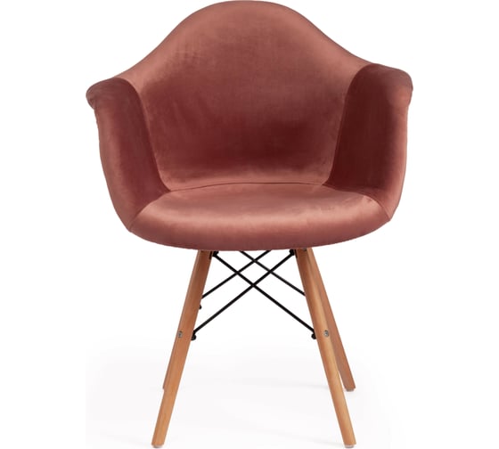 Кресло Tetchair CINDY SOFT EAMES mod. 101, дерево береза/металл/мягкое сиденье/ткань, 61x60x80 см, 4 шт коралловый HLR 44/натуральный 15216
