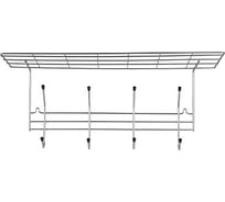 Настенная вешалка Рыжий кот Mensola 4 крючка, с полкой, хром 104846