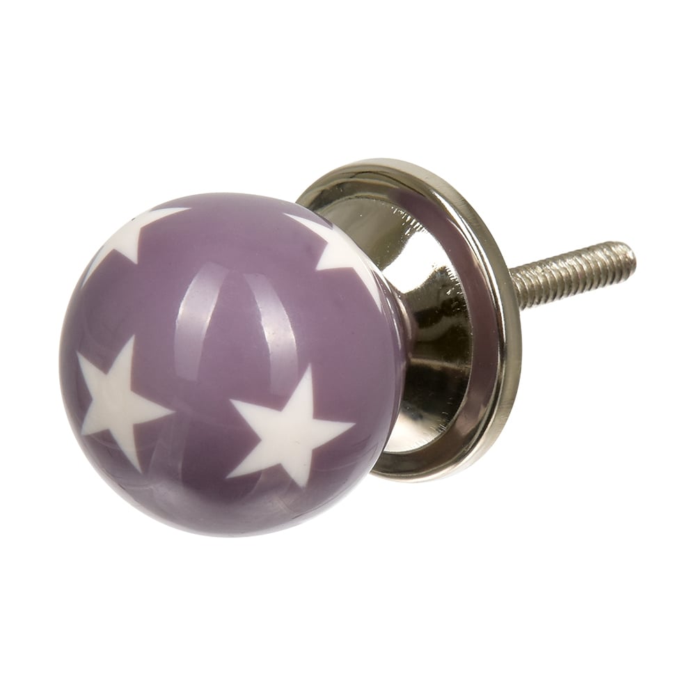 Ручка для мебели Blumen Haus Звездочёт цвет лиловый, рисунок белый