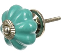 Керамическая ручка для мебели Blumen Haus Цветок цвет бирюзовый 66185