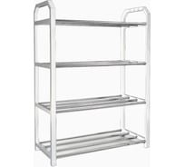 Обувница URM из нержавеющей стали, 4 полки, 58x56x19 см, белая D00664