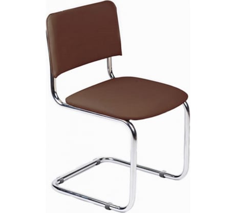 Стул ООО Комус UP конференц Silwia каркас хром, кожзам коричневый Z10 550707