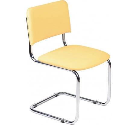 Стул ООО Комус UP конференц Silwia каркас хром, кожзам желтый Z04 песочный 573674