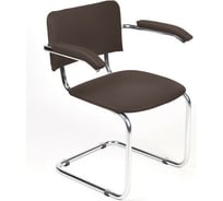 Стул ООО Комус UP конференц Silwia Arm каркас хром, кожзам коричневый Z10 550710 23306121