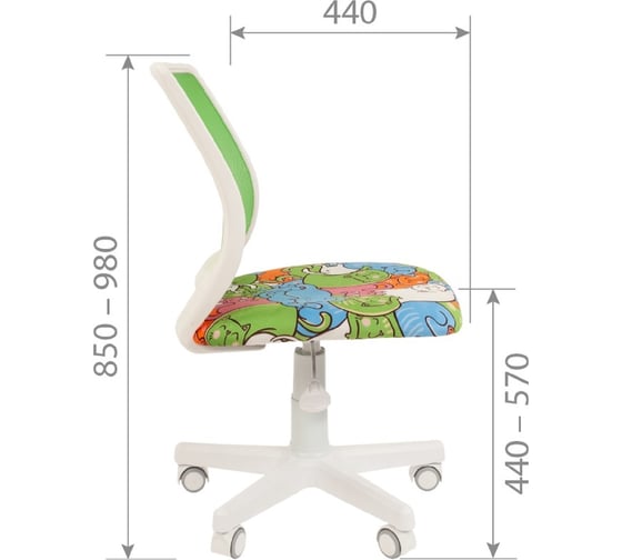 Детское компьютерное кресло CHAIRMAN Kids 112 white ткань котики 00-07110393