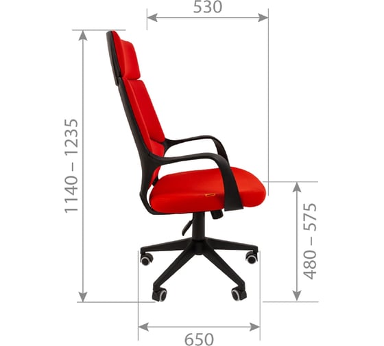 Компьютерное кресло CHAIRMAN 525 красный 00-07103576