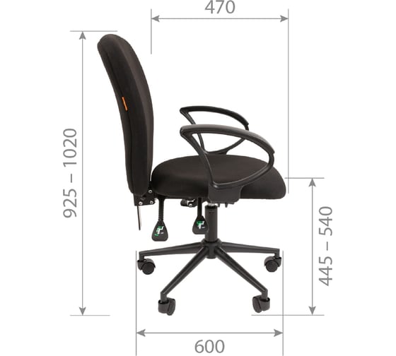 Компьютерное кресло CHAIRMAN 9801 Black ткань, черный 00-07111813
