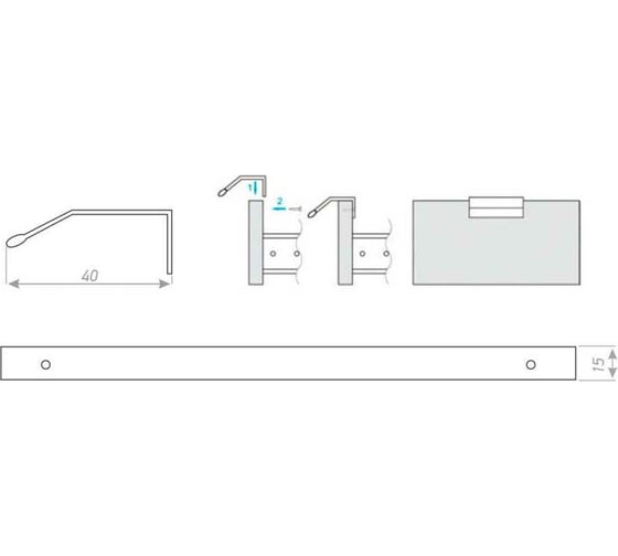 Ручка-профиль JET CA3.3 L156 мм, 128 мм, графит RCA3.3A.128GFDI99