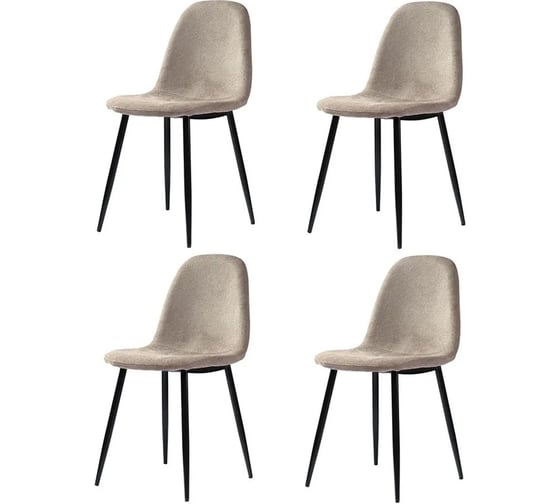 Набор из 4 стульев Bergenson Bjorn Breeze фактурный шенилл, серо-коричневые BZBR-CST-CHL-BR_set4 1