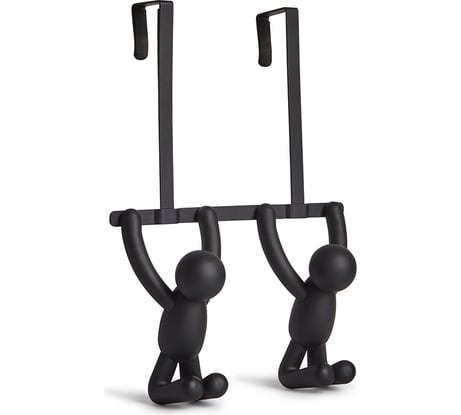 Надверная вешалка Umbra Buddy, 21,6 см, черная, 2 крючка 1004260-040