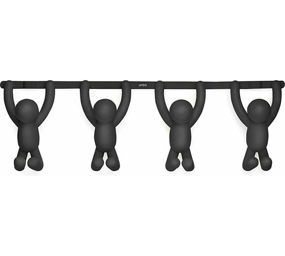 Надверная вешалка Umbra Buddy, 46,3 см, черная, 4 крючка 1012365-040