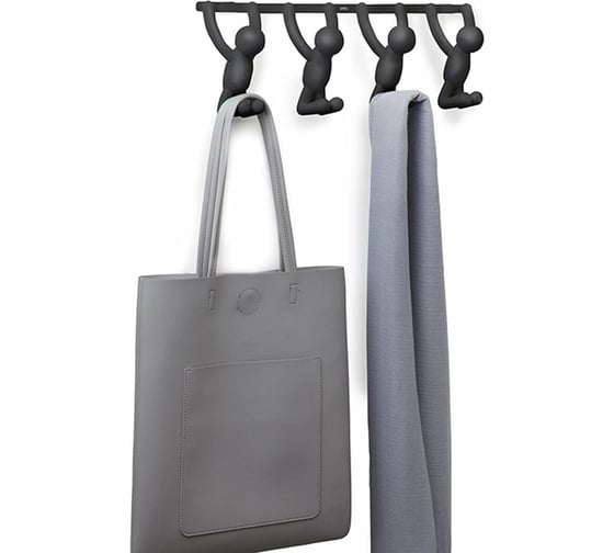 Надверная вешалка Umbra Buddy, 46,3 см, черная, 4 крючка 1012365-040