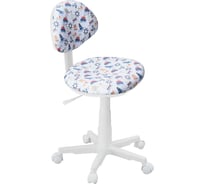 Кресло Фабрикант Логика пластик WH Ткань KiDS №22 кораблики О PL 540 б/подл ролик белый 4600812050284