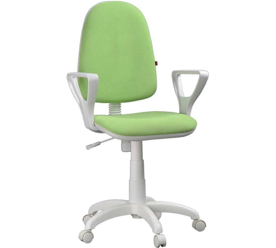 Кресло Фабрикант Престиж пластик WH Ткань Candy green г/п 140 ПВМ PL 600 гольф ролик белый X1507807