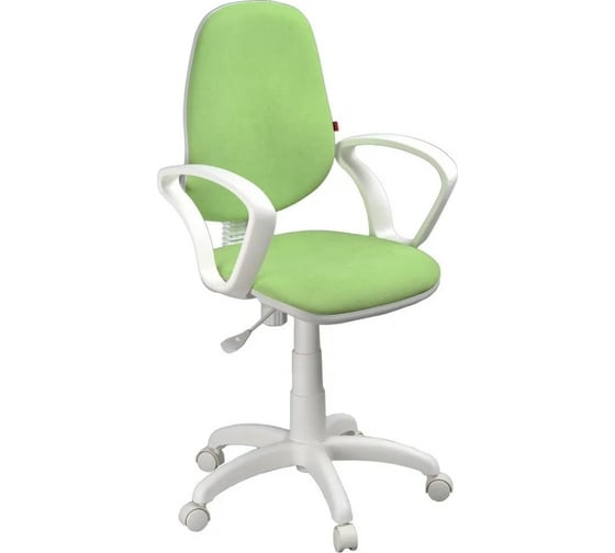 Кресло Фабрикант Престиж пластик WH Ткань Candy green г/п 140 ПВМ PL 600 гольф ролик белый X1507807