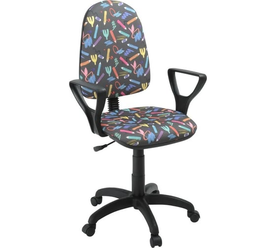 Кресло Фабрикант Престиж+ Ткань KiDS №28 Графика г/п 140 ПВМ PL 600 гольф ролик сталь X1503502 1