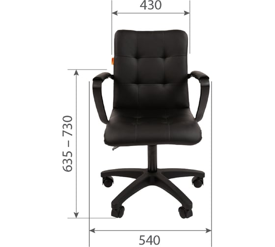 Компьютерное кресло CHAIRMAN 030, с подлокотниками, экокожа, черный 00-07107524