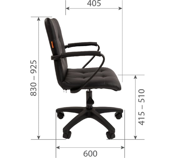 Компьютерное кресло CHAIRMAN 030, с подлокотниками, экокожа, черный 00-07107524