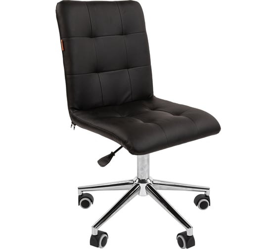Компьютерное кресло CHAIRMAN 030, без подлокотников, хром, экокожа, черный 00-07105065