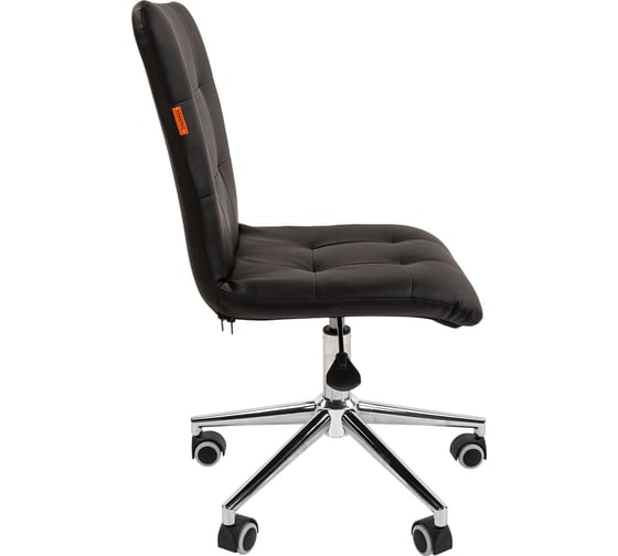 Компьютерное кресло CHAIRMAN 030, без подлокотников, хром, экокожа, черный 00-07105065
