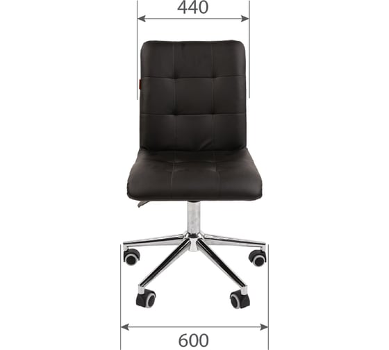 Компьютерное кресло CHAIRMAN 030, без подлокотников, хром, экокожа, черный 00-07105065