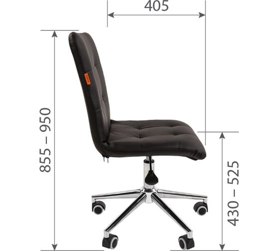 Компьютерное кресло CHAIRMAN 030, без подлокотников, хром, экокожа, черный 00-07105065