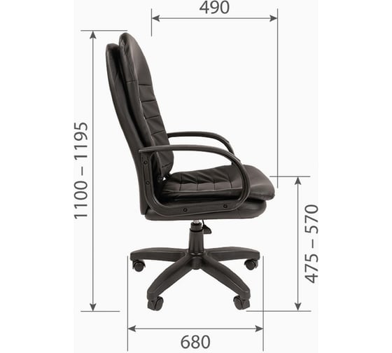 Компьютерное кресло CHAIRMAN ст-95 экокожа, черный 00-07082970