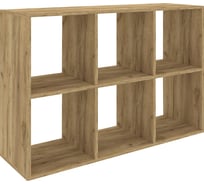Стеллаж MIXLINE 1072х720х330, ЛДСП, Табачный дуб, 6 ячеек, крепеж 550355