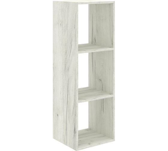 Стеллаж MIXLINE 368х1072х330, ЛДСП, Белый дуб, 3 ячейки, крепеж 550347