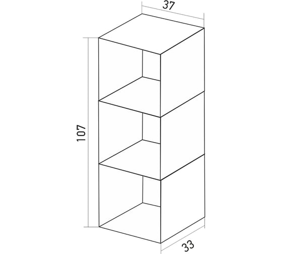 Стеллаж MIXLINE 368х1072х330, ЛДСП, Табачный дуб, 3 ячейки, крепеж 550348