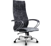 Кресло МЕТТА L 1m 42 Bravo подлокотник 118 основание 003, велюр B темно-серый z311809092