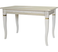 Обеденный стол Мебелик Фидея 3 слоновая кость/золото, 120/160x70 5484