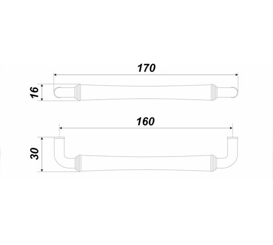 Ручка-скоба BOYARD rs446abl.4/160 старинный чёрный 102326