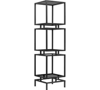 Стеллаж GreenWeen CUBIC-3, черный каркас, полки тонированное стекло, 1505x400x400 GW-CUBIC-3-B-G