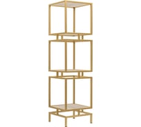 Стеллаж GreenWeen CUBIC-3, золотой каркас, полки керамика Ivory, 1505x400x400 GW-CUBIC-3-G-KI